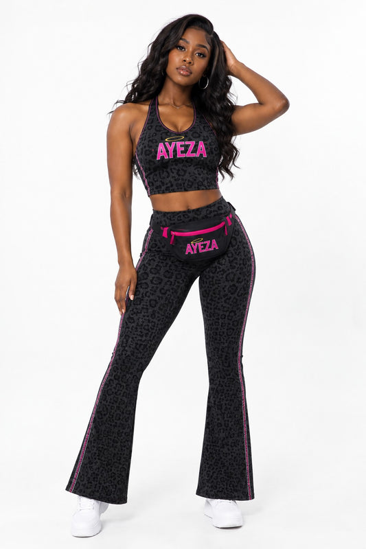 Y2K Leopard Halter Top - Black Leopard