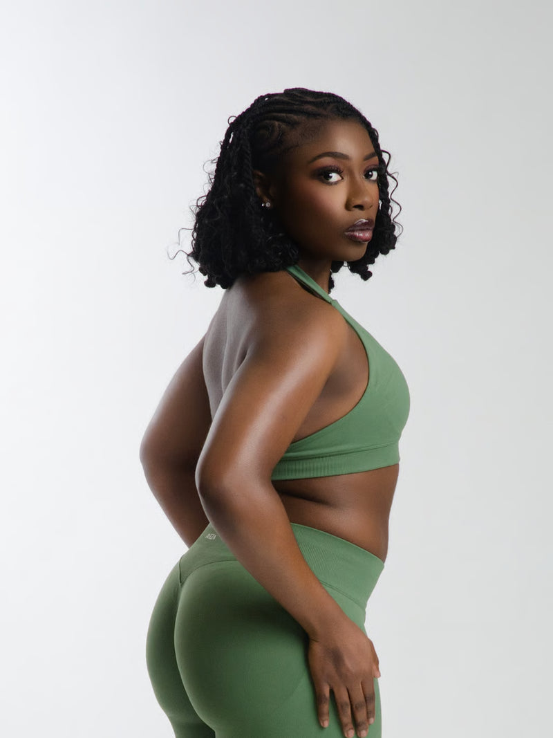 SculptLab Yoga Bra - Green Back View