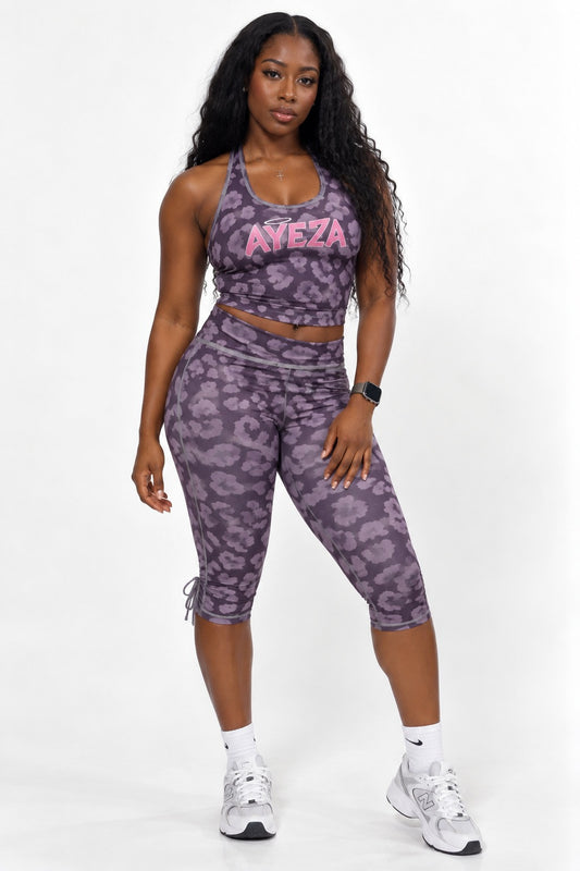 Y2K Leopard Capri Pants - Black Leopard