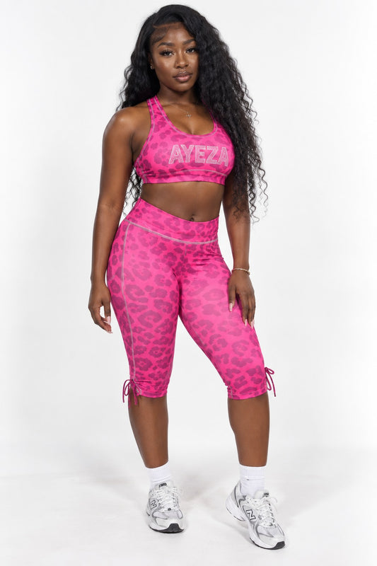 Y2K Leopard Capri Pants - Pink Leopard