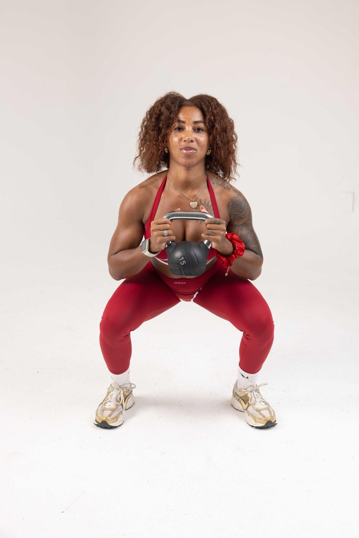 ScarletEdit Contrast Halter Bra & Leggings - Red