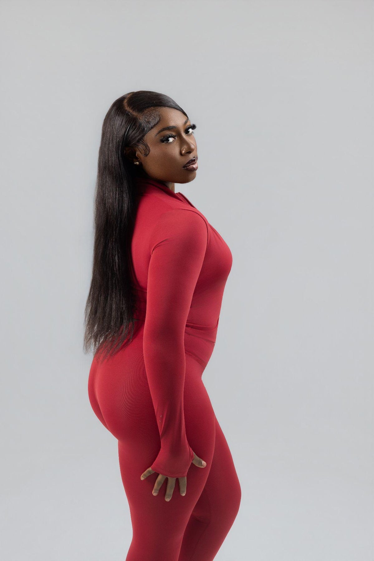 SculptLab Jacket & V-Back Leggings - Red