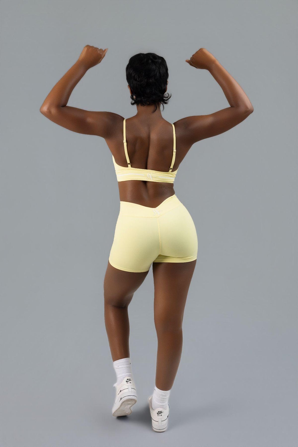 SculptLab Jacket, V-Back Shorts & Yoga Bra - Yellow