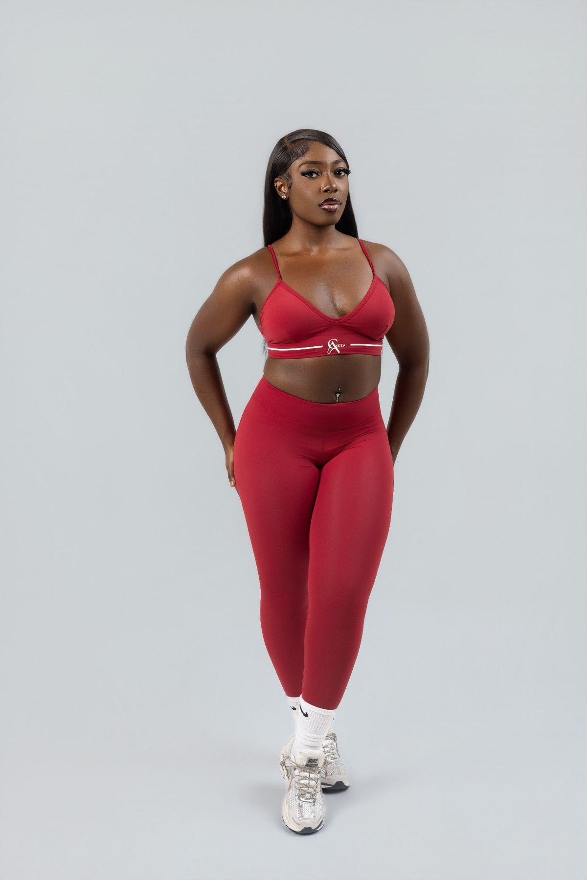 SculptLab Yoga Bra & V-Back Leggings - Red