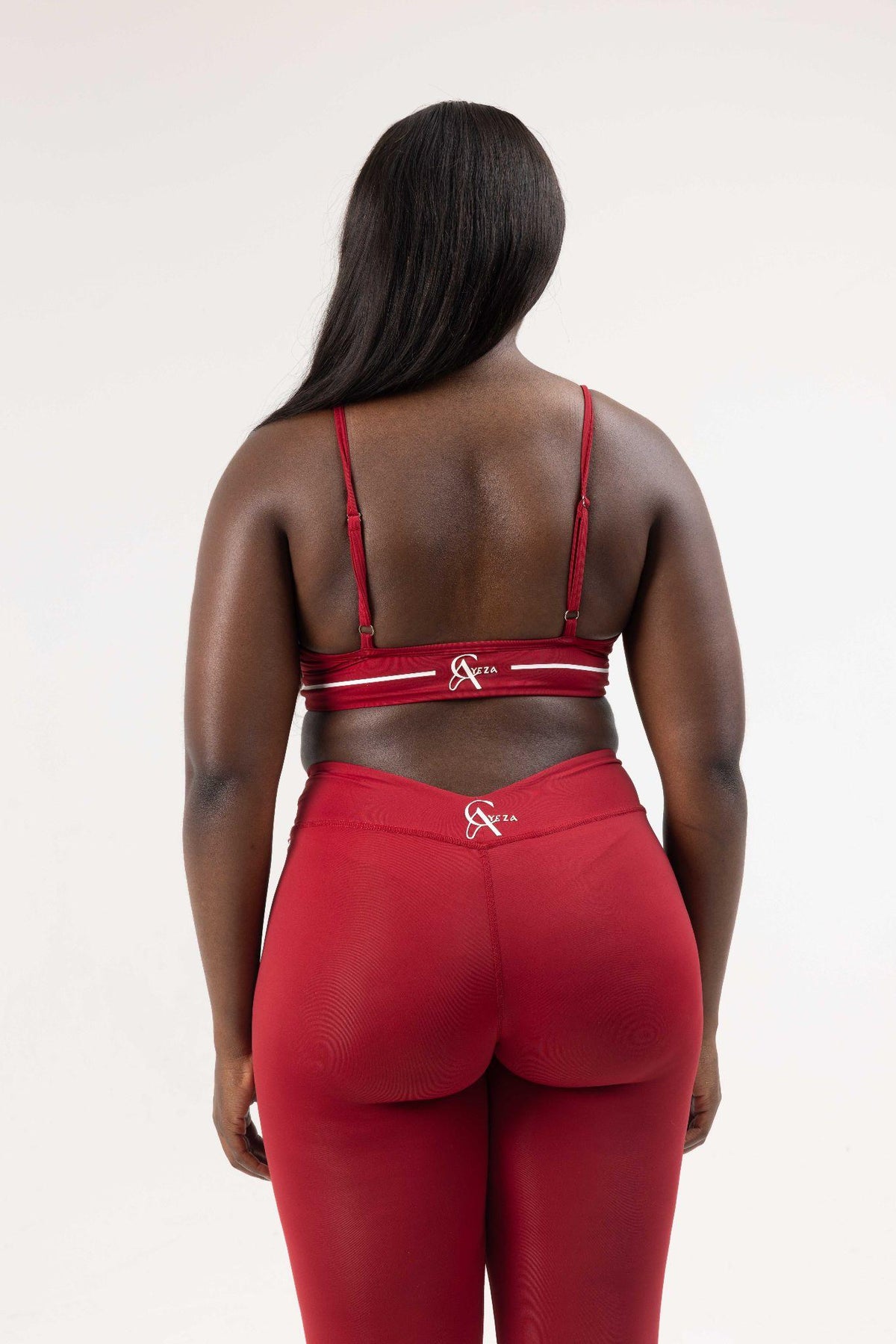 SculptLab Yoga Bra & V-Back Leggings - Red