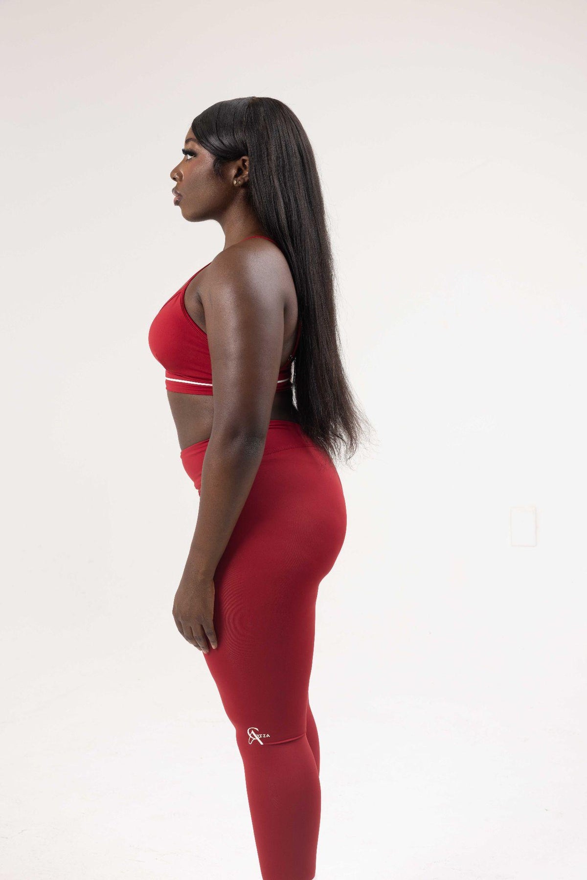SculptLab Yoga Bra & V-Back Leggings - Red